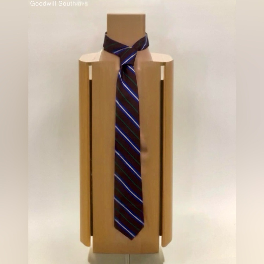 Givenchy Paris Authenticated Vintage 100% Silk Tie – Burgundy Striped